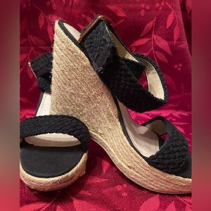 Steve Madden Fantasik Black Wedges 9.5